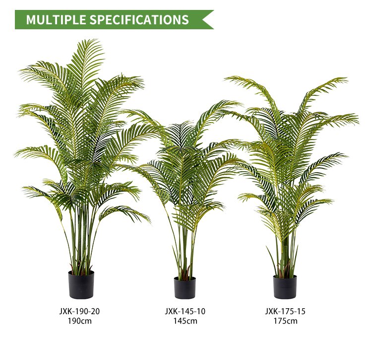 Multiple specifications of artificial areca palm trees 145cm 175cm 190cm