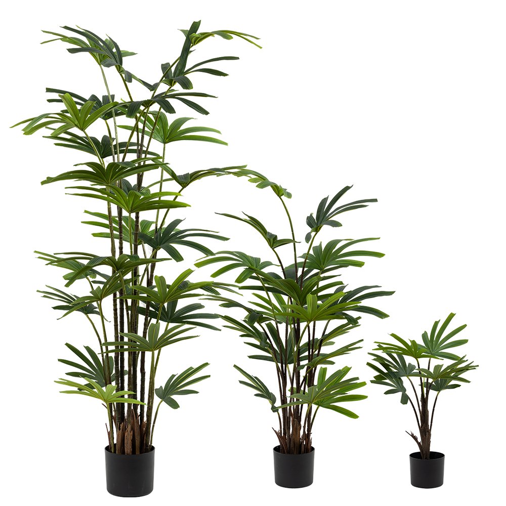 wholesale-luxury-areca-palm-tree-250cm-with-natural-trunk Wholesale 250cm luxury artificial areca palm tree with natural wood trunk and dense fronds for commercial hotel lobby landscaping